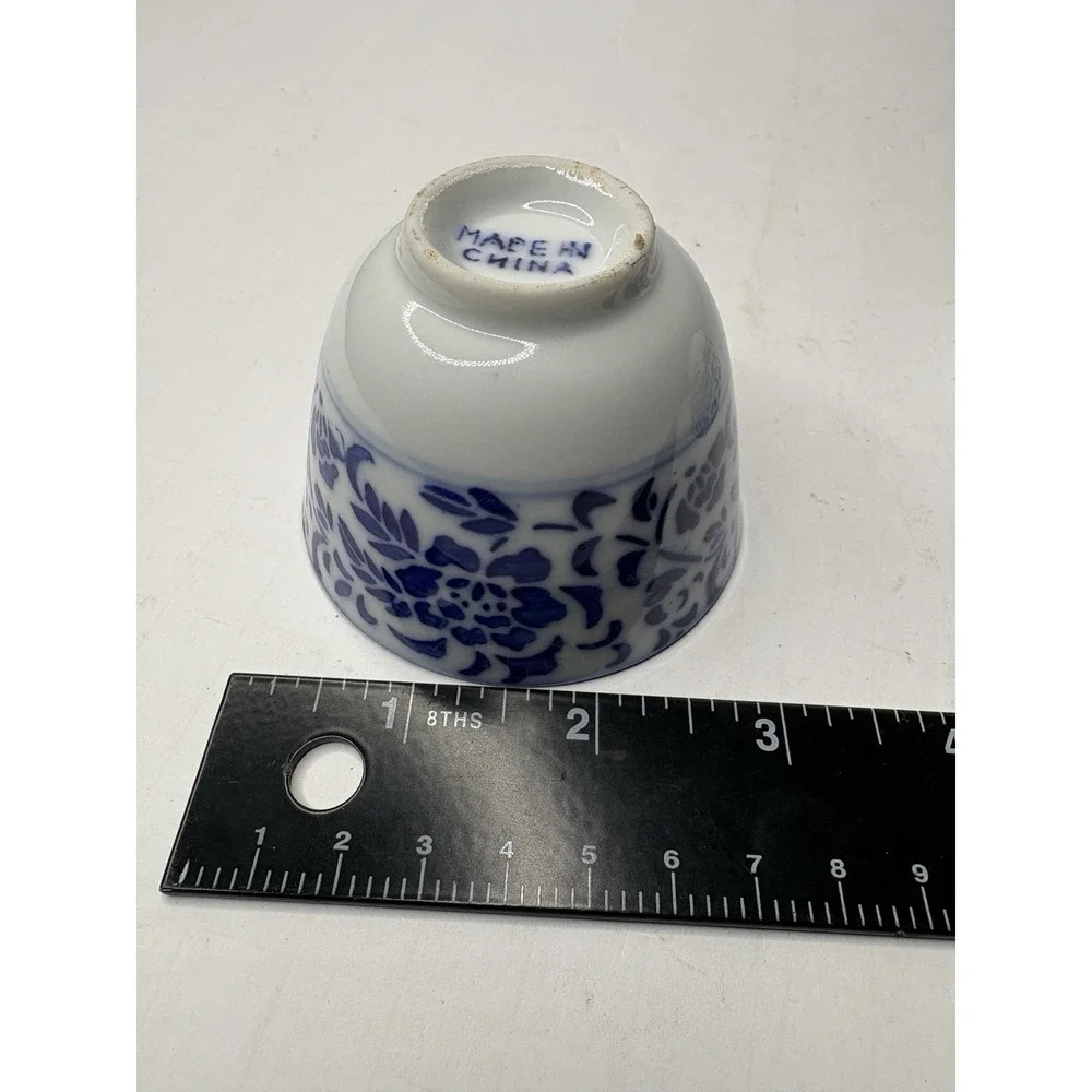 Pair Antique Chinese Blue and White Porcelain Bowls